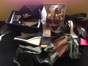 Binge shopping for shoes-and not a red pair in the bunch!