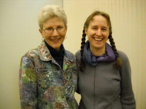 Molly Best Tinsley on Left with Anna Monders at Willamette Writers Southern Oregon