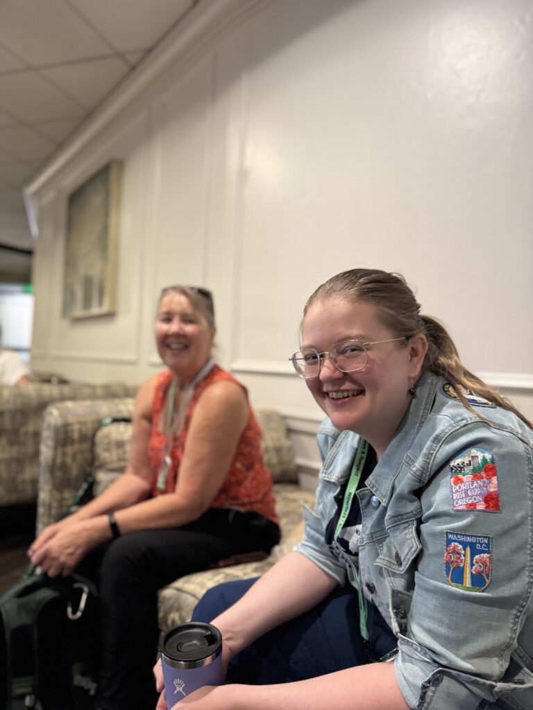 Volunteers Avis Adams and Allison Westerfield