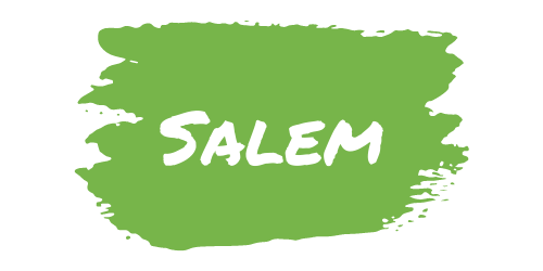 Text - salem on green paint slash